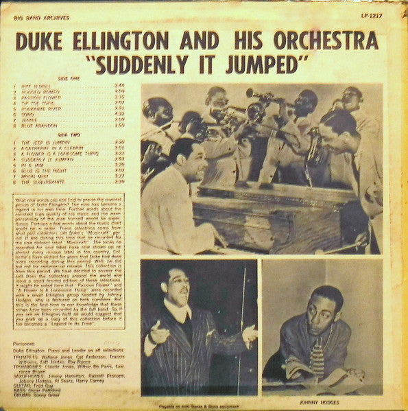 Duke Ellington And His Orchestra : Suddenly It Jumped (LP, Comp, Mono)