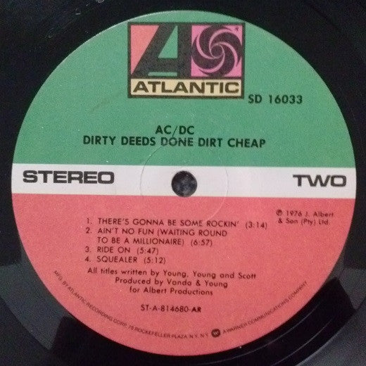 AC/DC : Dirty Deeds Done Dirt Cheap (LP, Album, RE, All)