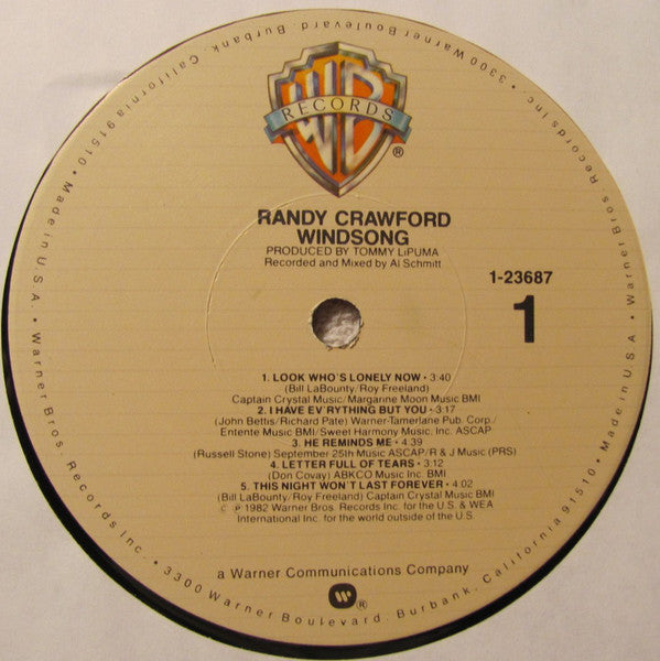 Randy Crawford : Windsong (LP, Album, Los)