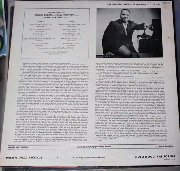 Les McCann Ltd. : The Gospel Truth (LP, Album, Mono)