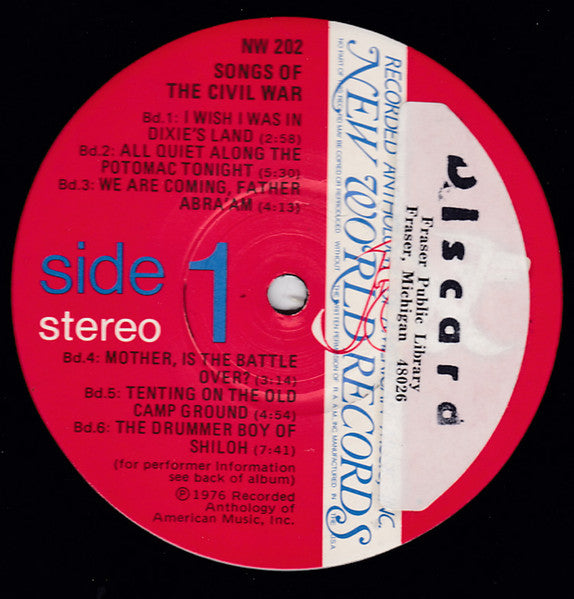 Various : Songs Of The Civil War (LP, Album)