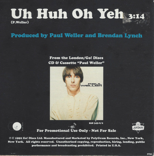 Paul Weller : Uh Huh Oh Yeh (CD, Single, Promo)