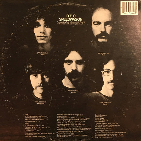 REO Speedwagon : R.E.O. Speedwagon (LP, Album, RE)