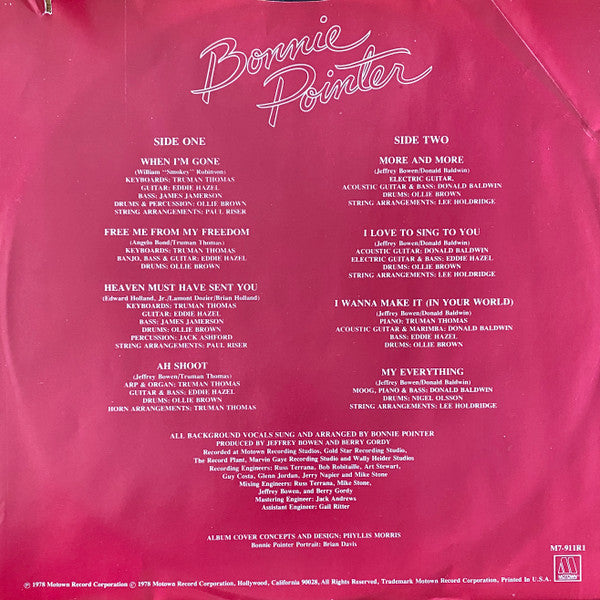 Bonnie Pointer : Bonnie Pointer (LP, Album, RP)