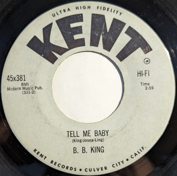 B.B. King : Mashing The Popeye / Tell Me Baby (7", Single)