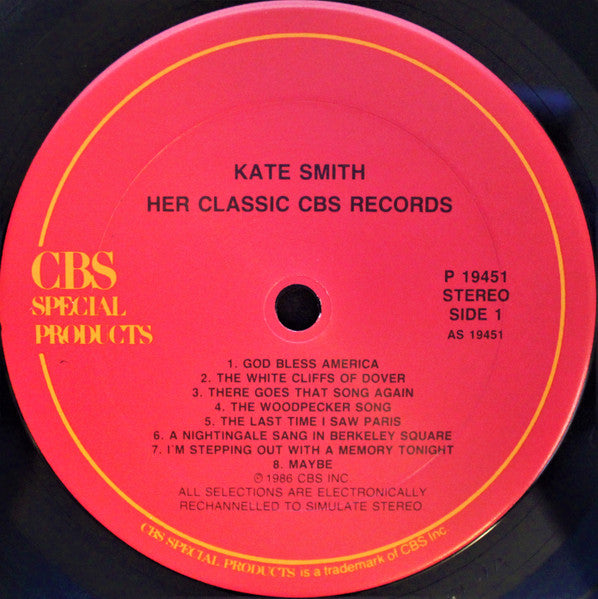 Kate Smith (2) : Her Classic CBS Records (LP, Comp)