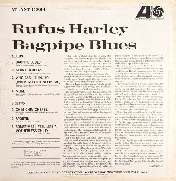 Rufus Harley : Bagpipe Blues (LP, Album, Mono)