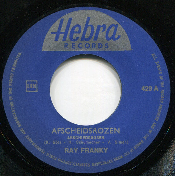 Ray Franky : Afscheidsrozen (7", Single)