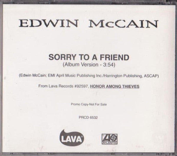 Edwin McCain : Sorry To A Friend (CD, Single, Promo)