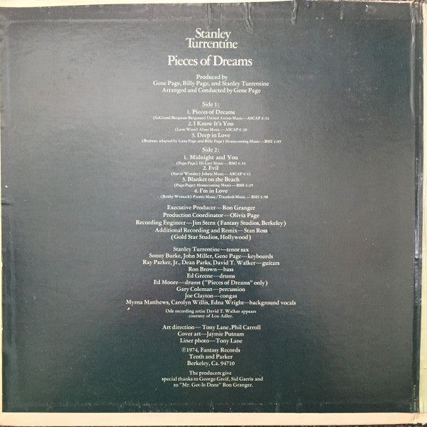 Stanley Turrentine : Pieces Of Dreams (LP, Album, RP, Gat)