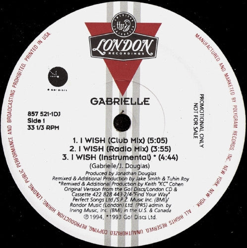 Gabrielle : I Wish (12", Promo)