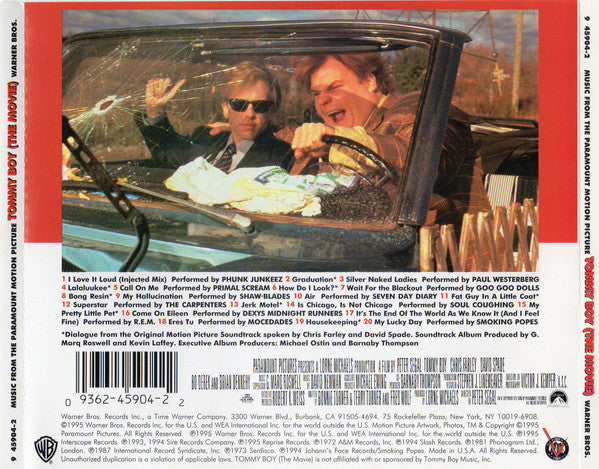 Various : Tommy Boy (The Movie) (Music From The Paramount Motion Picture) (CD, Comp)