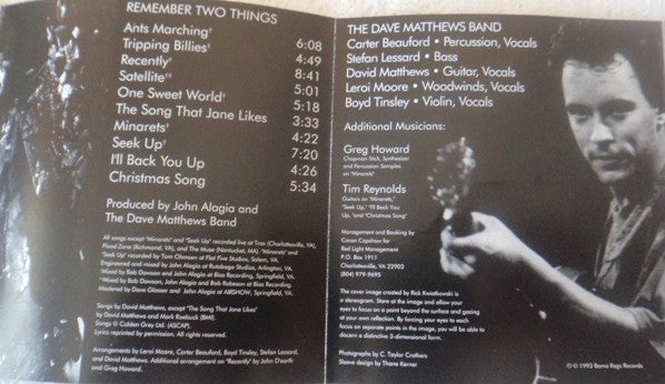 Dave Matthews Band : Remember Two Things (CD, Album, RE)
