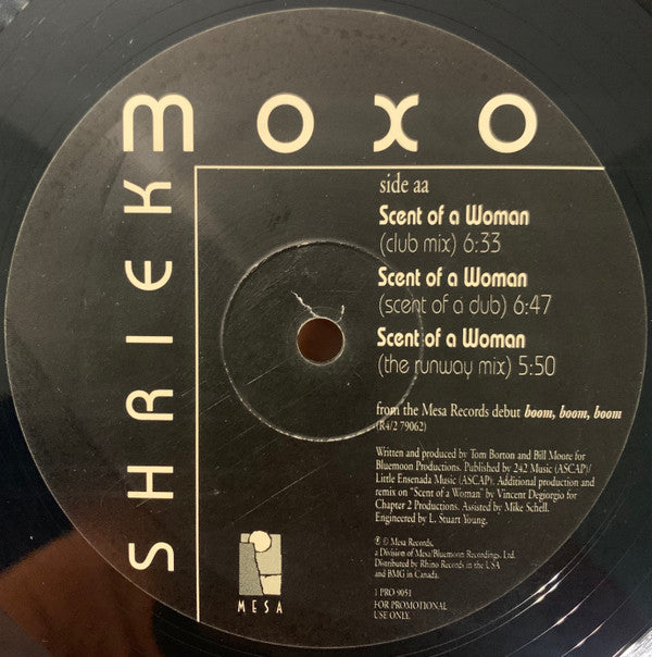 Moxo Shriek : Super Magnetic Eye / Boom Boom Boom / Scent Of A Woman (12", Promo)