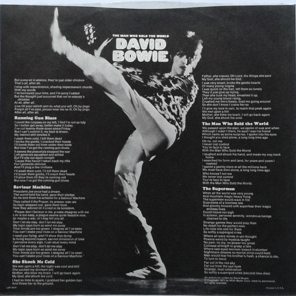 David Bowie : The Man Who Sold The World (LP, Album, RE, Ind)