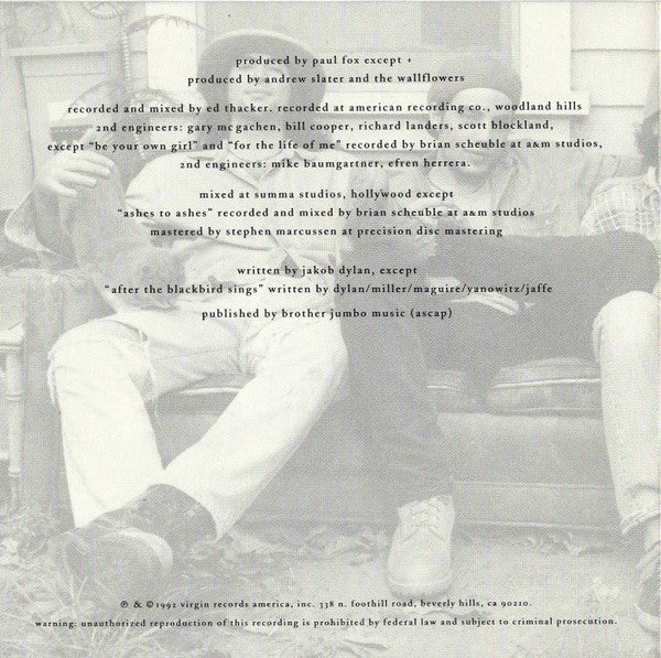 The Wallflowers : The Wallflowers (CD, Album)