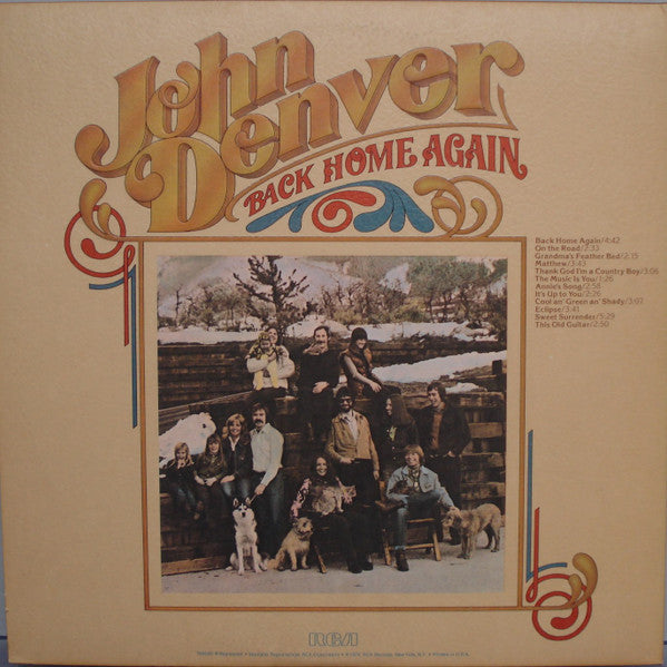 John Denver : Back Home Again (LP, Album, Ind)
