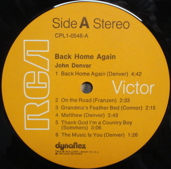 John Denver : Back Home Again (LP, Album, Ind)