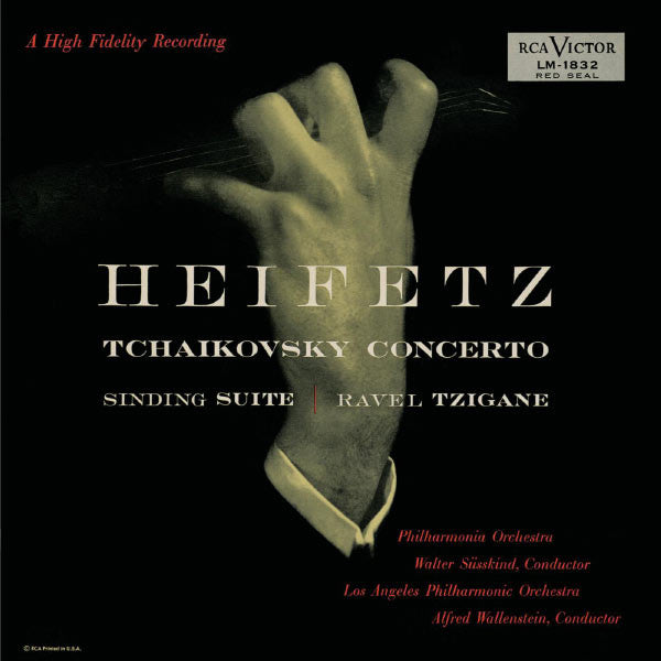 Tchaikovsky* / Sinding* / Ravel* - Jascha Heifetz, Philharmonia Orchestra, Walter Susskind / Los Angeles Philharmonic Orchestra, Alfred Wallenstein : Tchaikovsky - Concerto in D . Sinding . Ravel (LP, Mono)
