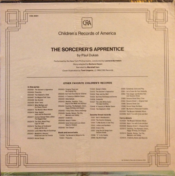 Paul Dukas Performed By New York Philharmonic Conducted By Leonard Bernstein Narrated By Marshall Izen : The Sorcerer's Apprentice (LP, Album)