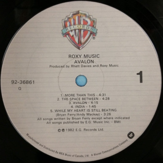 Roxy Music : Avalon (LP, Album, Qua)