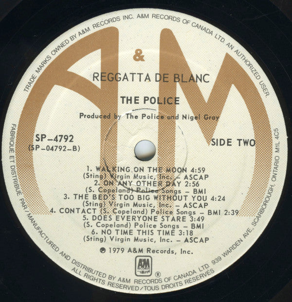 The Police : Reggatta De Blanc (LP, Album, Par)