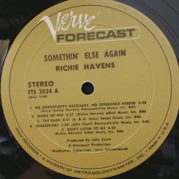 Richie Havens : Somethin' Else Again (LP, Album, Wad)