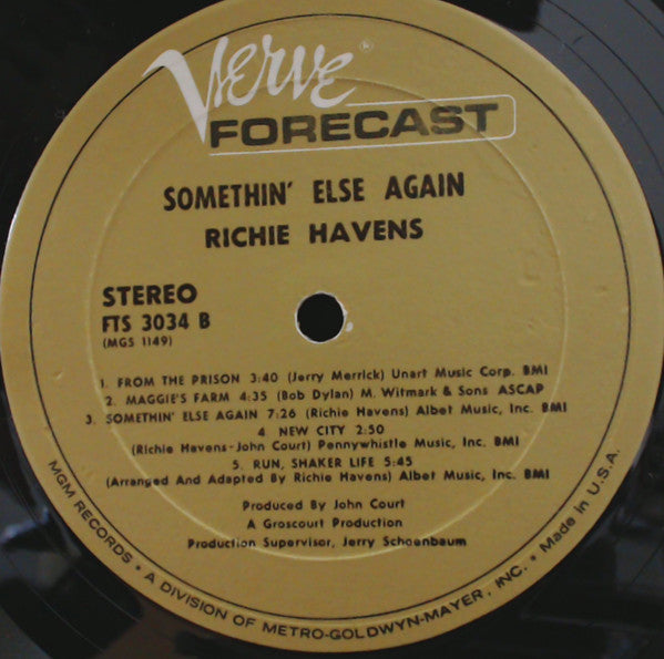 Richie Havens : Somethin' Else Again (LP, Album, Wad)