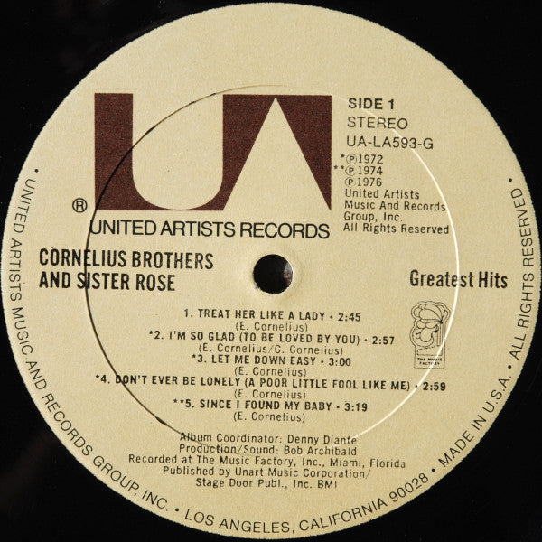 Cornelius Brothers & Sister Rose : Greatest Hits (LP, Comp, All)
