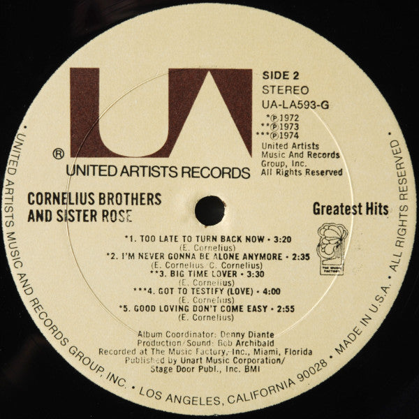Cornelius Brothers & Sister Rose : Greatest Hits (LP, Comp, All)