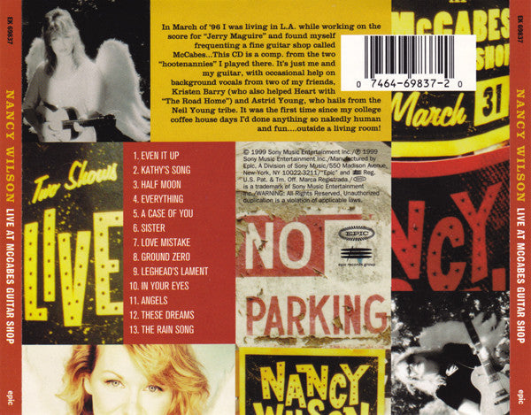 Nancy Wilson (2) : Live At McCabes Guitar Shop (CD, Album)