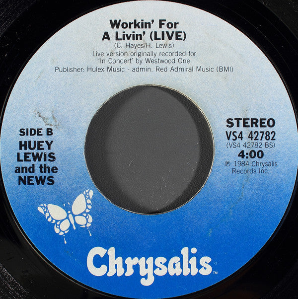 Huey Lewis And The News* : The Heart Of Rock & Roll (7", Single, Styrene, Pit)