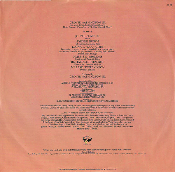 Grover Washington, Jr. : Paradise (LP, Album, Club)