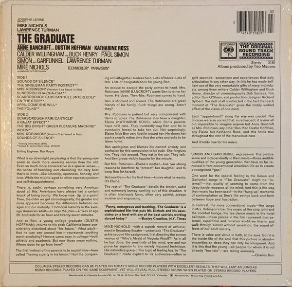 Simon & Garfunkel, Dave Grusin : The Graduate (Original Sound Track Recording) (LP, Album)
