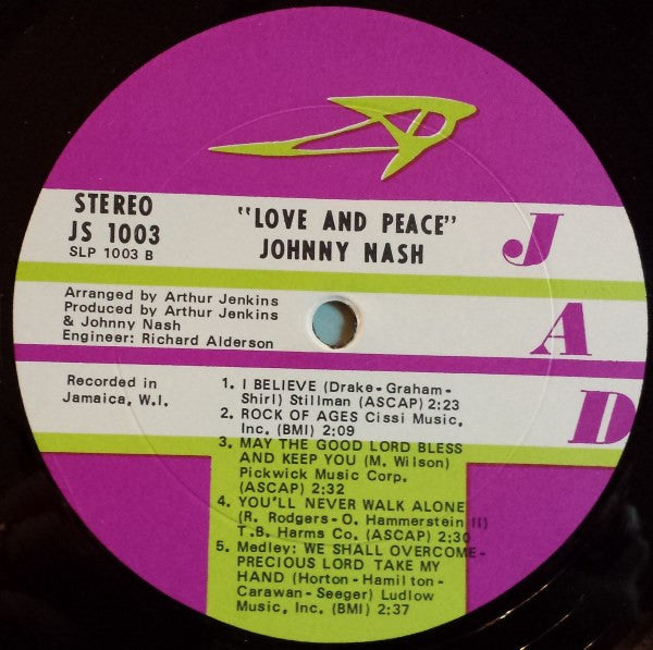 Johnny Nash : Love And Peace (LP, Album)