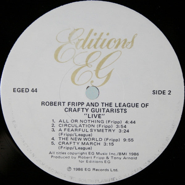 Robert Fripp And The League Of Crafty Guitarists : Live! (LP, Album, M/Print)