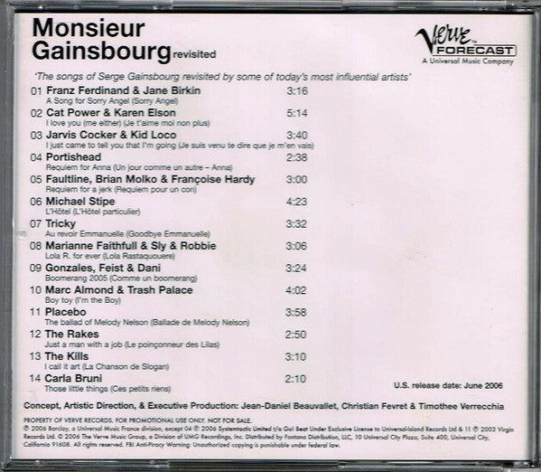 Various : Monsieur Gainsbourg Revisited (CD, Album, Promo)