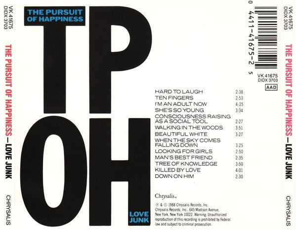 The Pursuit Of Happiness : Love Junk (CD, Album)