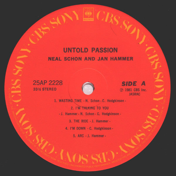 Neal Schon & Jan Hammer* : Untold Passion (LP, Album)