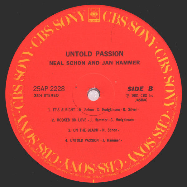 Neal Schon & Jan Hammer* : Untold Passion (LP, Album)