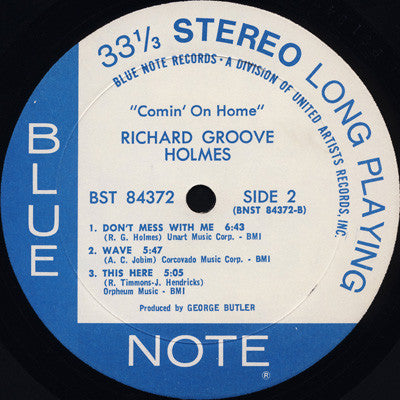 Richard "Groove" Holmes : Comin' On Home (LP, Album, RP)