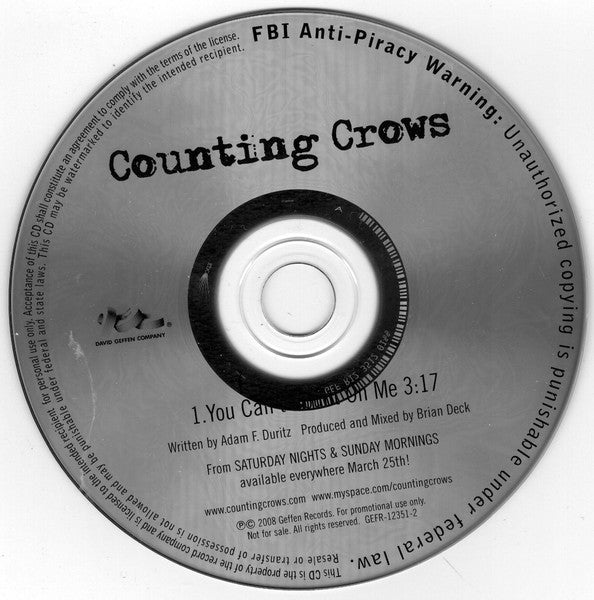 Counting Crows : You Can't Count On Me (CD, Single, Promo)