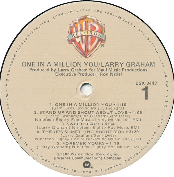 Larry Graham : One In A Million You (LP, Album, Jac)