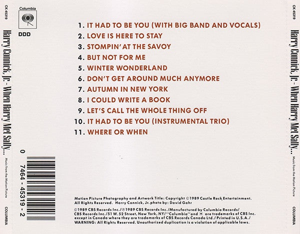 Harry Connick, Jr. : When Harry Met Sally... (Music From The Motion Picture) (CD, Album)