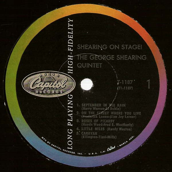 The George Shearing Quintet : Shearing On Stage! (LP, Album, Mono)