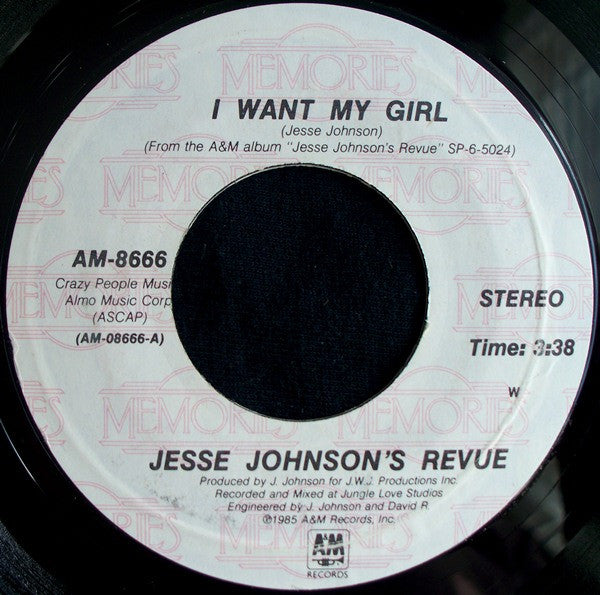 Jesse Johnson's Revue : I Want My Girl / Free World (7", RE)