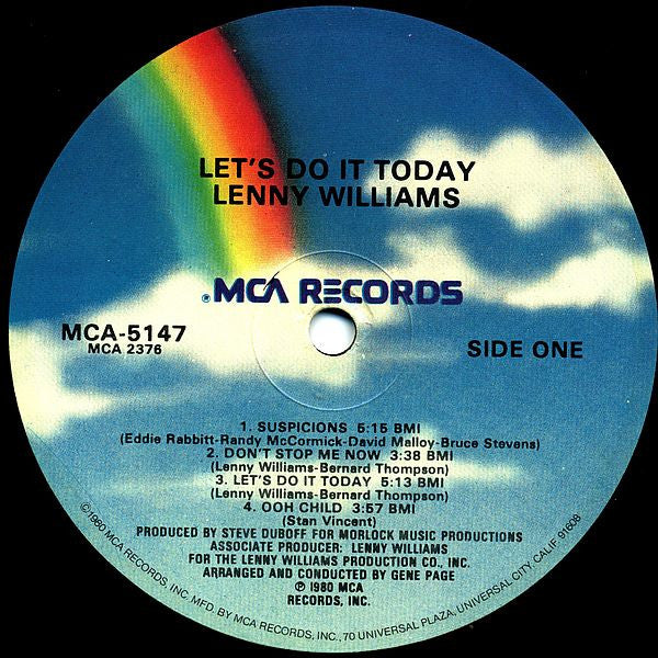 Lenny Williams : Let's Do It Today (LP, Album, Glo)