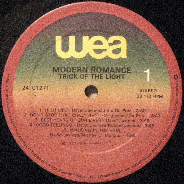 Modern Romance : Trick Of The Light (LP, Album)