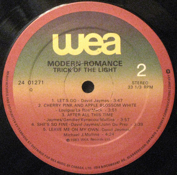 Modern Romance : Trick Of The Light (LP, Album)