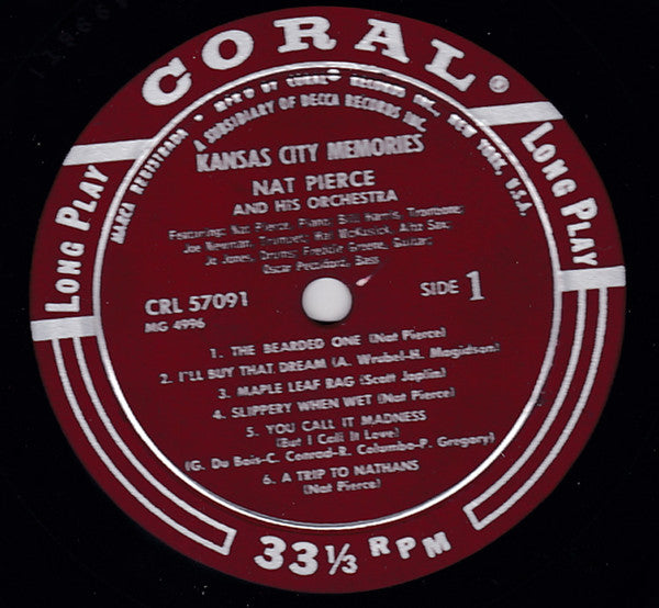 The Nat Pierce Orchestra : Kansas City Memories (LP, Album)